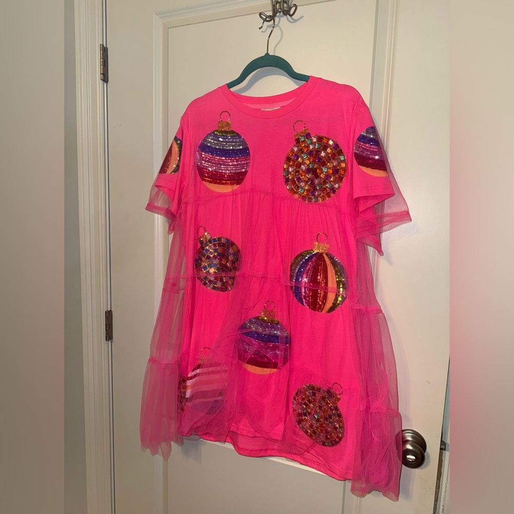 QOS Sequin Ornament Dress